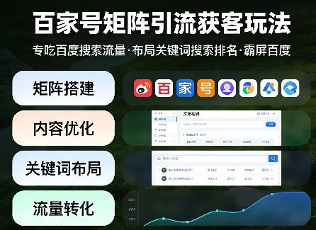 2026325197114222.jpg 百家号矩阵引流获客玩法,布局关键词搜索排名,霸屏百度